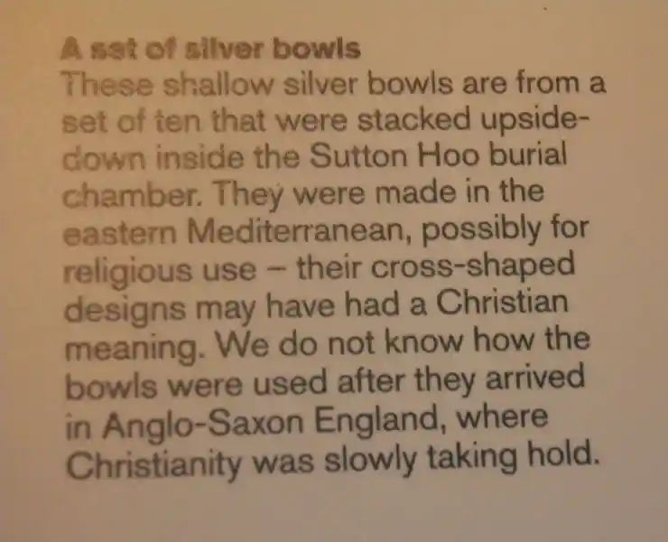 Silver bowl with a cross and a solar disc